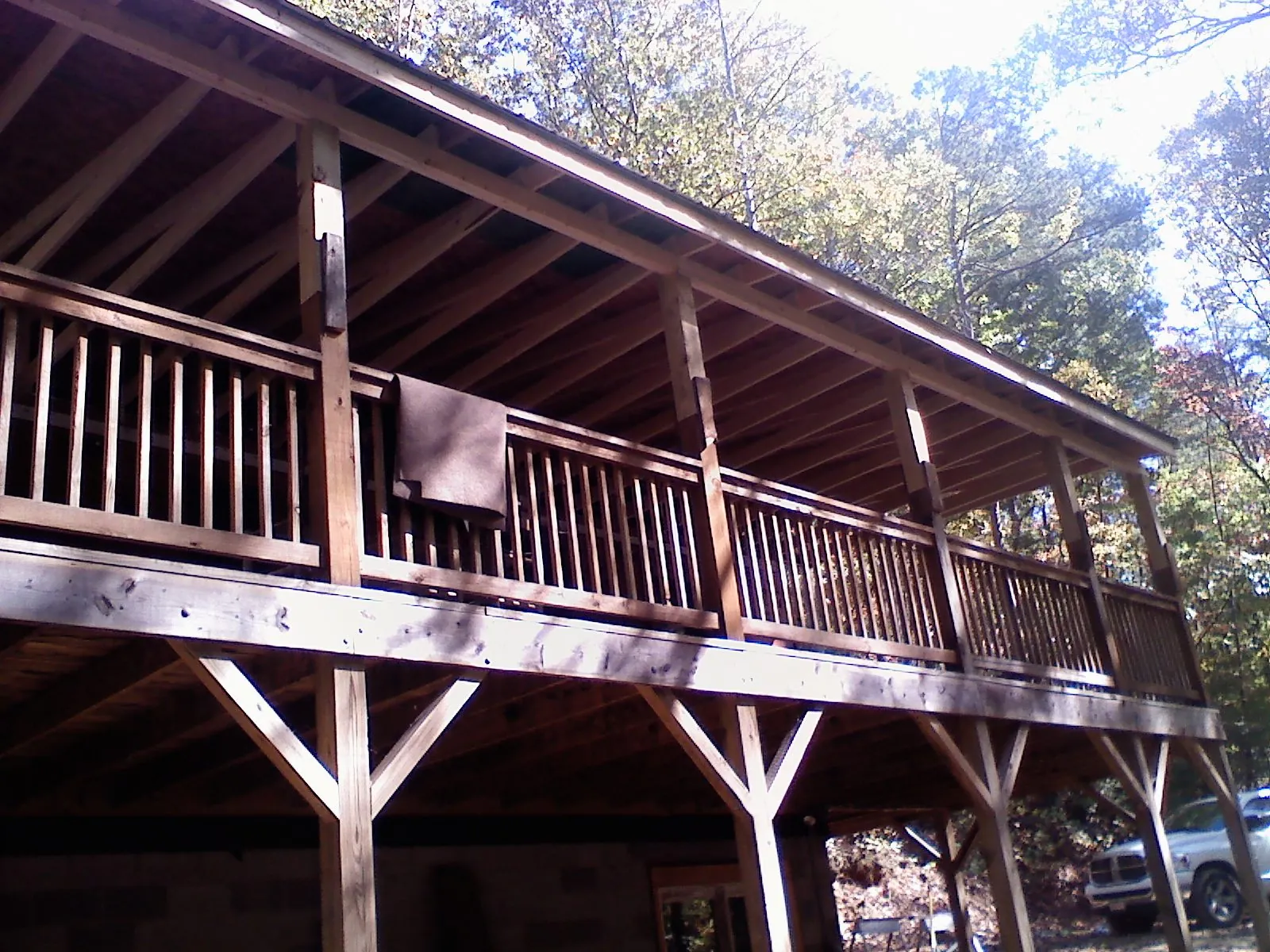 Timber framing under a new elevated porch and deck — Roof Leak Repair in Yale by Roofing Brothers